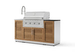 NewAge Outdoor Kitchens Outdoor Grill Island Stainless-Steel Louvered Doors 5-Piece Cabinet Set with Sink, 1 Door, Grill Cabinet, Performance Grill and Stainless Steel Countertop - (Liquid Propane) | Garage Giant 