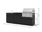 NewAge Outdoor Kitchens Stainless-Steel 5-Piece Cabinet Set with Bar, Sink, Grill Cabinet, Platinum Grill, and Countertop-73390-Garage Giant 