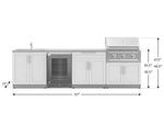 NewAge Outdoor Kitchens Stainless Steel 6-Piece Cabinet Set with Sink, Bar, Grill Cabinet, Performance Grill, Countertop and Glass Door Fridge-71521-Garage Giant 