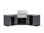 NewAge Outdoor Kitchens Aluminum 7-Piece Cabinet Set with 2 Door, Bar, Corner, Grill Cabinet, Platinum Grill, and Countertops-71006-Garage Giant 