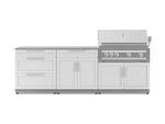 NewAge Outdoor Kitchens Stainless-Steel 5-Piece Cabinet Set with with 3-Drawer, Bar, Grill Cabinet, Platinum Grill and Countertop-67457-Garage Giant 