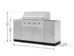 NewAge Outdoor Kitchens Outdoor Grill Island Stainless-Steel 5-Piece Cabinet Set with Sink, 3 Drawer, Grill Cabinet, Performance Grill and Stainless Steel Countertop - (Natural Gas) 