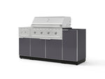NewAge Outdoor Kitchens Outdoor Grill Island Aluminum 6-Piece Cabinet Set with 1-Door, Grill Cabinet, Performance Grill, Side Burner and Countertop - (Liquid Propane) | Garage Giant 