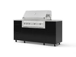 NewAge Outdoor Kitchens Outdoor Grill Island Aluminum 6-Piece Cabinet Set with Casters 1 Door, 3 Drawer, Grill Cabinet, Platinum Grill, Countertops | 74241 