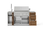 NewAge Outdoor Kitchens Outdoor Grill Island Stainless-Steel Louvered 5-Piece Cabinet Set with Sink, 3 Drawer, Grill Cabinet, Platinum Grill and Stainless Steel Countertop-75621-Garage Giant 