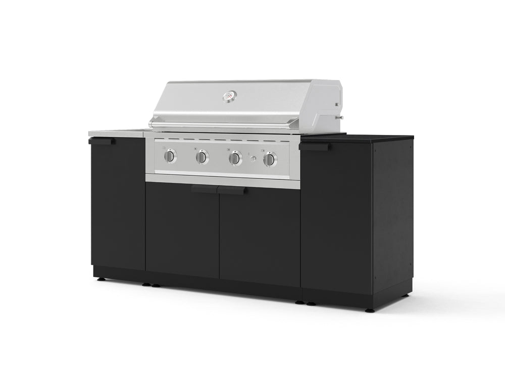 NewAge Outdoor Kitchens Outdoor Grill Island Stainless-Steel 5-Piece Cabinet Set with Sink, 1 Door, Grill Cabinet, Performance Grill and Stainless Steel Countertop - (Natural Gas) | Garage Giant