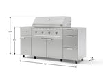 NewAge Outdoor Kitchens Outdoor Grill Island Stainless-Steel 6-Piece Cabinet Set with Casters and 3-Drawer, Grill Cabinet, Performance Grill, Side Burner, Countertop-74880-Garage Giant 