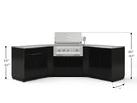 NewAge Outdoor Kitchens Aluminum 7-Piece Cabinet Set with 2 Door, Bar, Corner, Grill Cabinet, Platinum Grill, and Countertops 