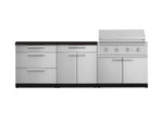 NewAge Outdoor Kitchens Stainless-Steel 5-Piece Cabinet Set with 3 Drawer, 2-Door with Drawer, Performance Grill, Grill Cabinet and Countertop-71308-Garage Giant 