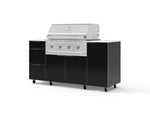 NewAge Outdoor Kitchens Outdoor Grill Island Aluminum 6-Piece Cabinet Set with Casters 1 Door, 3 Drawer, Grill Cabinet, Performance Grill and Dekton in Aeris Countertops - (Liquid Propane) | Garage Giant 