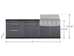 NewAge Outdoor Kitchens Aluminum 5-Piece Cabinet Set With 3 Drawer, Bar, Grill Cabinet, Performance Grill and Countertop-71161-Garage Giant 