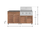 NewAge Outdoor Kitchens Stainless Steel 4-Piece Cabinet Set with Caster and Bar, Grill Cabinet, Platinum Grill, and Countertop-72294-Garage Giant 