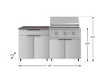 NewAge Outdoor Kitchens Stainless Steel 4-Piece Cabinet Set with Caster and Bar, Grill Cabinet, Platinum Grill, and Countertop-72282-Garage Giant 