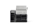 NewAge Outdoor Kitchens Outdoor Grill Island Aluminum 3-Piece Cabinet Set with Sink, Grill Cabinet and Platinum Grill-73953-Garage Giant 