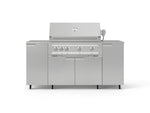NewAge Outdoor Kitchens Outdoor Grill Island Stainless-Steel 6-Piece Cabinet Set with Casters and 1 Door, Grill Cabinet, Platinum Grill, Countertops-74901-Garage Giant 