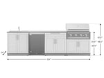 NewAge Outdoor Kitchens Stainless Steel 6-Piece Cabinet Set with Sink, Bar, Grill Cabinet, Performance Grill, Countertop and Stainless Steel Door Fridge-71507-Garage Giant 
