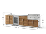 NewAge Outdoor Kitchens Stainless Stee Louvered Door 6-Piece Cabinet Set with Sink, Bar, Grill Cabinet, Platinum Griddle, Countertop and Glass Door Fridge-75133-Garage Giant 