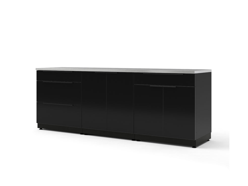 NewAge Outdoor Kitchens Aluminum 3-Piece Cabinet Set with 2-Door, 3-Drawer and Bar Cabinet-73866-Garage Giant