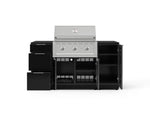 NewAge Outdoor Kitchens Outdoor Grill Island Aluminum 6-Piece Cabinet Set with 1 Door, 3 Drawer, Grill Cabinet, Performance Grill and Countertops - (Natural Gas) 