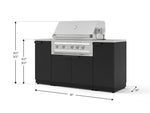 NewAge Outdoor Kitchens Outdoor Grill Island Stainless-Steel 6-Piece Cabinet Set with 1 Door, Grill Cabinet, Platinum Grill and Countertops 
