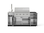 NewAge Outdoor Kitchens Outdoor Grill Island Stainless-Steel 5-Piece Cabinet Set with Sink, 1 Door, Grill Cabinet, Performance Grill and Stainless Steel Countertop - (Liquid Propane) 