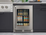 NewAge Outdoor Kitchens Stainless Steel 6-Piece Cabinet Set with Sink, Bar, Grill Cabinet, Platinum Grill, Countertop and Glass Door Fridge-71467-Garage Giant 