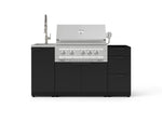 NewAge Outdoor Kitchens Outdoor Grill Island Stainless-Steel 5-Piece Cabinet Set with Sink, 3 Drawer, Grill Cabinet, Platinum Grill and Stainless Steel Countertop - (Liquid Propane) 