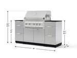 NewAge Outdoor Kitchens Outdoor Grill Island Stainless-Steel 6-Piece Cabinet Set with 3 Drawers, Grill Cabinet, Platinum Grill and Dekton in Sirius Countertops - (Natural Gas) 