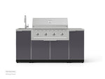 NewAge Outdoor Kitchens Outdoor Grill Island Aluminum 5-Piece Cabinet Set with Sink, 1 Door, Grill Cabinet, Performance Grill and Stainless Steel Countertop-74640-Garage Giant 