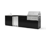 NewAge Outdoor Kitchens Aluminum 6-Piece Cabinet Set with Sink, Bar, Grill Cabinet, Platinum Grill, Countertop and Stainless Steel Door Fridge-73720-Garage Giant 
