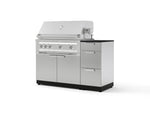 NewAge Outdoor Kitchens Outdoor Grill Island Stainless-Steel 4-Piece Cabinet Set with 3-Drawer, Grill Cabinet, Platinum Grill and Dekton in Sirius Countertop - (Liquid Propane) | Garage Giant 
