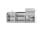 NewAge Outdoor Kitchens Stainless-Steel 5-Piece Cabinet Set with Bar, Sink, Grill Cabinet, Platinum Grill, and Countertop-73402-Garage Giant 