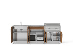 NewAge Outdoor Kitchens Stainless Steel Louvered Doors 5-Piece Cabinet Set with Sink, Bar, Grill Cabinet, Platinum Griddle and Countertop-74958-Garage Giant 