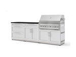 NewAge Outdoor Kitchens Stainless-Steel 5-Piece Cabinet Set with with 3-Drawer, Bar, Grill Cabinet, Platinum Grill and Countertop-73332-Garage Giant 