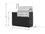 NewAge Outdoor Kitchens Outdoor Grill Island Stainless-Steel 3-Piece Cabinet Set with Sink, Grill Cabinet, and Platinum Grill 