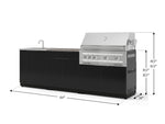 NewAge Outdoor Kitchens Aluminum 5-Piece Cabinet Set with Bar, Sink, Grill Cabinet, Platinum Grill, and Countertop-73419-Garage Giant 