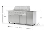 NewAge Outdoor Kitchens Outdoor Grill Island Stainless-Steel 5-Piece Cabinet Set with Casters and 1-Door, Grill Cabinet, Side Burner and Performance Grill - (Liquid Propane) 