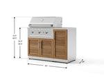 NewAge Outdoor Kitchens Outdoor Grill Island Stainless-Steel Louvered Doors 4-Piece Cabinet Set with 1 Door, Grill Cabinet, Performance Grill and Countertop 