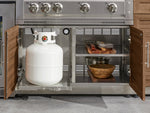 NewAge Outdoor Kitchens Outdoor Grill Island Stainless-Steel Louvered Doors 5-Piece Cabinet Set with 3 Drawers, Grill Cabinet and Performance Grill - (Liquid Propane) 