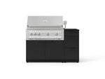 NewAge Outdoor Kitchens Outdoor Grill Island Stainless-Steel 4-Piece Cabinet Set with 3-Drawer, Grill Cabinet, Platinum Grill and Dekton in Sirius Countertop - (Liquid Propane) 
