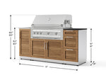 NewAge Outdoor Kitchens Outdoor Grill Island Stainless-Steel Louvered 5-Piece Cabinet Set with Sink, 3 Drawer, Grill Cabinet, Platinum Grill and Stainless Steel Countertop - (Natural Gas) 