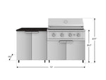 NewAge Outdoor Kitchens Stainless Steel 4-Piece Cabinet Set with Caster and 2 Door, Grill Cabinet, Performance Grill, Countertop-72455-Garage Giant 