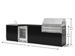 NewAge Outdoor Kitchens Aluminum 6-Piece Cabinet Set with Sink, Bar, Grill Cabinet, Platinum Grill, Countertop and Glass Door Fridge-73730-Garage Giant 