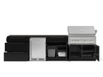 NewAge Outdoor Kitchens Aluminum 7-Piece Cabinet Set with 3-Drawer, Bar, Grill Cabinet, Platinum Grill, Countertops and Stainless Steel Door Fridge-73574-Garage Giant 