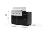 NewAge Outdoor Kitchens Outdoor Grill Island Aluminum 4-Piece Cabinet Set with 3-Drawer, Grill Cabinet, Performance Grill and Countertop - (Natural Gas) 