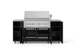 NewAge Outdoor Kitchens Outdoor Grill Island Aluminum 6-Piece Cabinet Set with Casters and 1 Door, Grill Cabinet, Platinum Grill, Countertops 