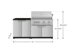 NewAge Outdoor Kitchens Stainless Steel 4-Piece Cabinet Set with 2 Door, Grill Cabinet, Platinum Grill, and Countertop-71774-Garage Giant 