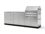 NewAge Outdoor Kitchens Stainless Steel 5-Piece Cabinet Set with with 3-Drawer, Bar, Grill Cabinet, Platinum Grill and Countertop-71066-Garage Giant 