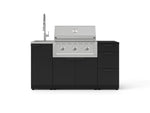 NewAge Outdoor Kitchens Outdoor Grill Island Stainless-Steel 5-Piece Cabinet Set with Sink, 3 Drawer, Grill Cabinet, Performance Grill and Stainless Steel Countertop - (Liquid Propane) 