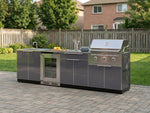 NewAge Outdoor Kitchens Aluminum 6-Piece Cabinet Set with Sink, Bar, Grill Cabinet, Performance Grill, Countertop and Fridge-66325-Garage Giant 